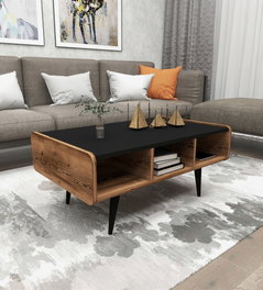 Hanah Home Mesa de Centro Line - Light Walnut